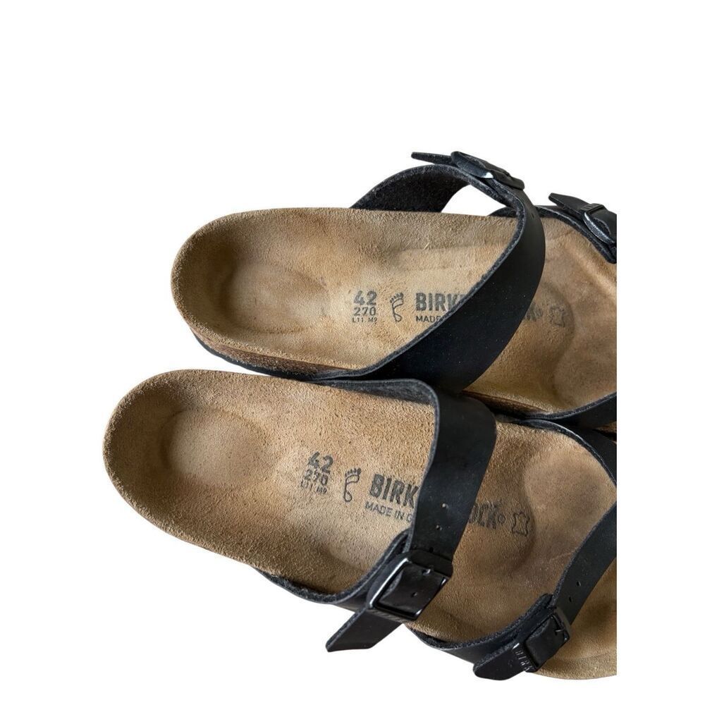 Birkenstock Mayari Leather Black Birks Sandals Slides Size 42 Women’s US 11 11.5 - Picture 5 of 10
